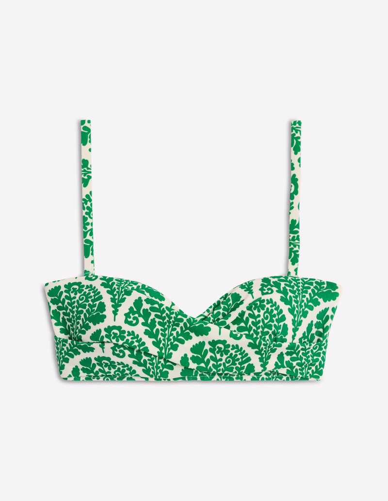 Andros Twist Front Bikini Top-Rich Emerald, Blossomy 9