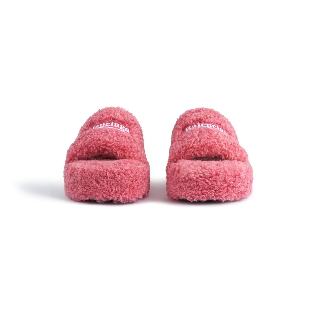Women's Furry Platform Sandal  in Pink - 3