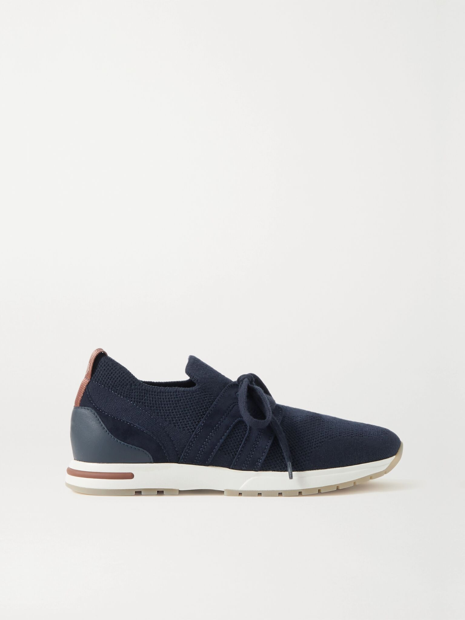 Flexy Lady wool, leather and suede sneakers Navy - 1