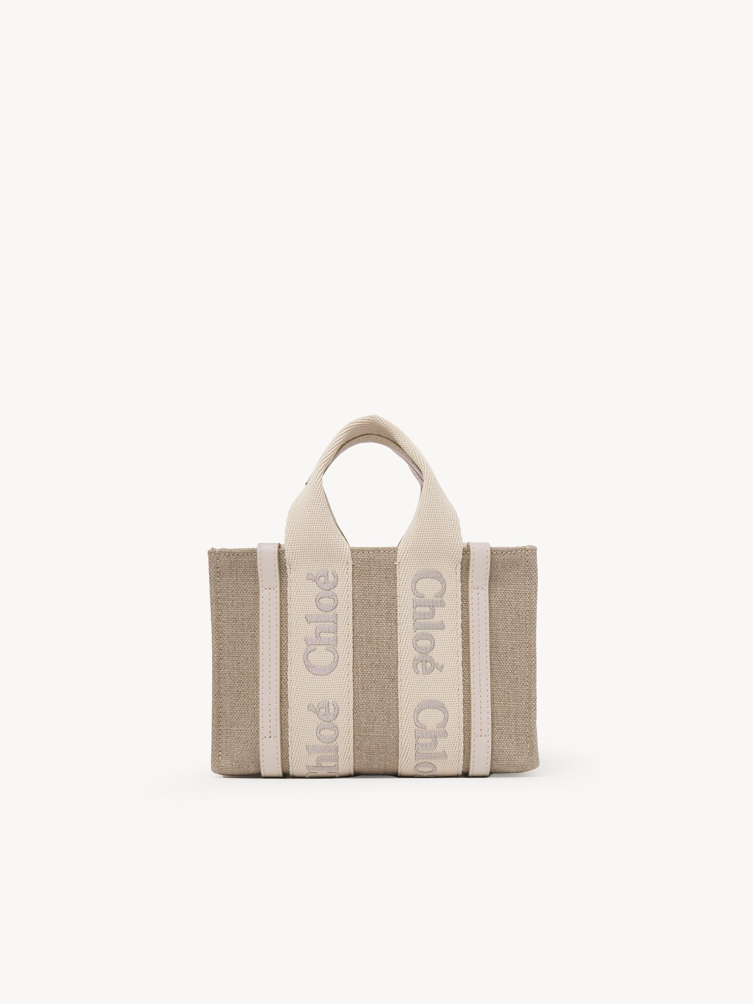 MINI WOODY TOTE BAG IN LINEN - 4