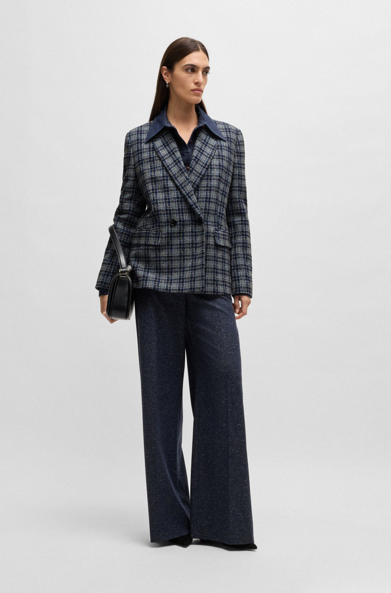 BOSS RELAXED-FIT DOUBLE-BREASTED JACKET IN CHECKED TWEED outlook