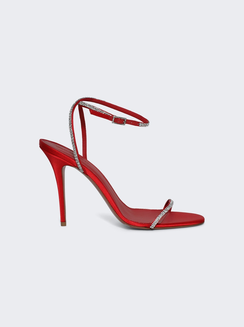 Diamante Crystal Sandal Satin Red 1