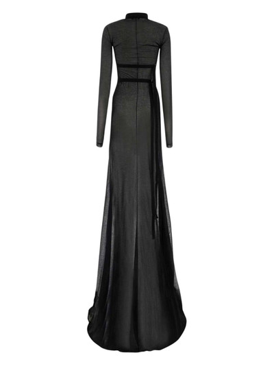 Ann Demeulemeester mock-neck chiffon overlay dress outlook