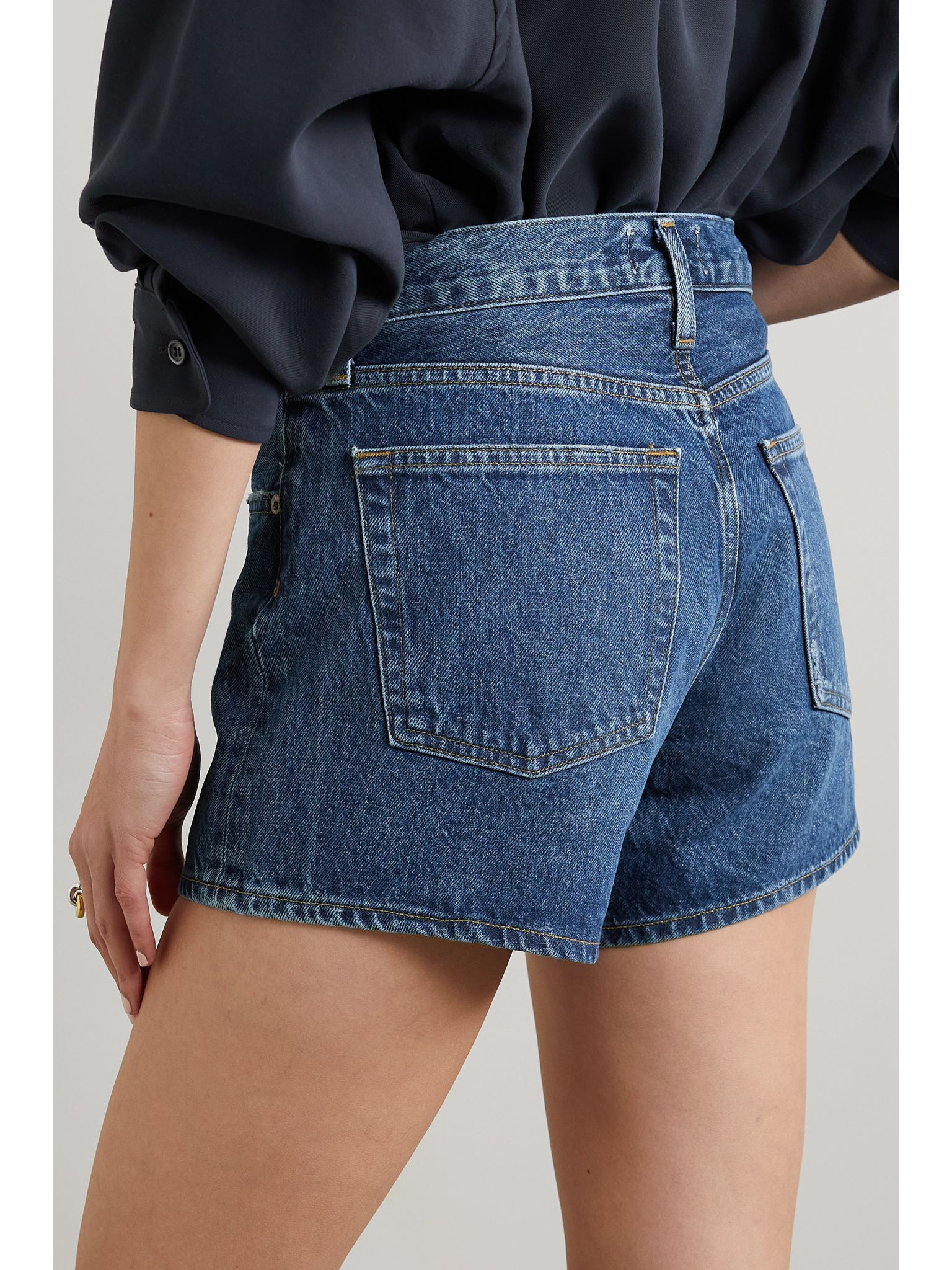 Parker Long Clean organic denim shorts Dark denim - 3