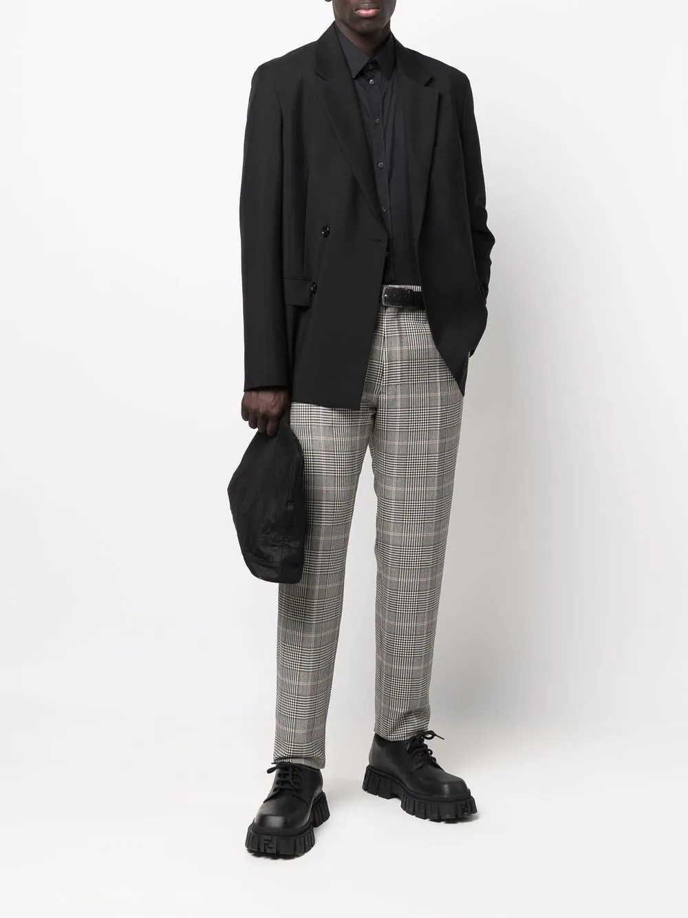 checked tapered trousers - 2