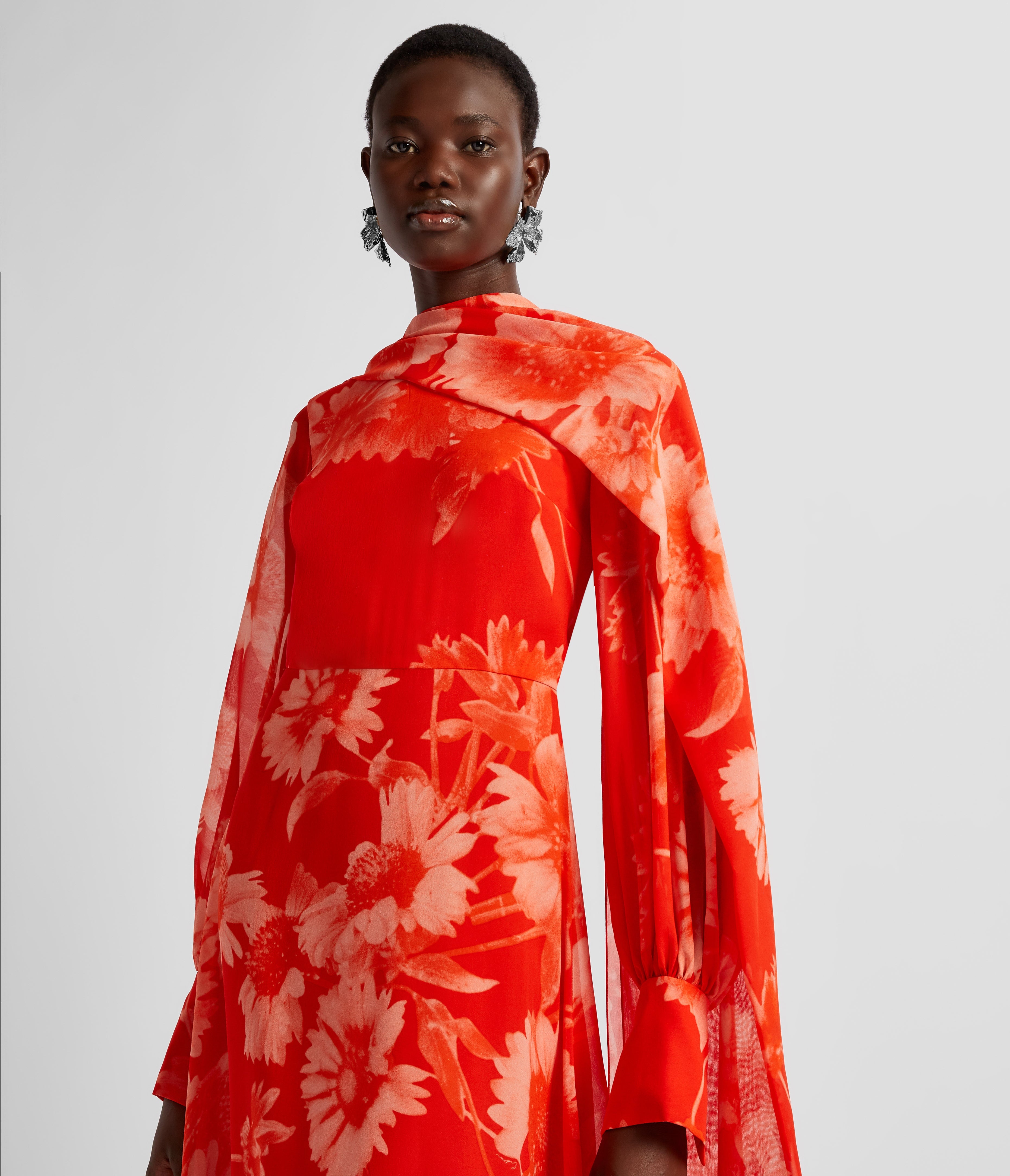 LONG SLEEVE DRAPE GOWN - 5