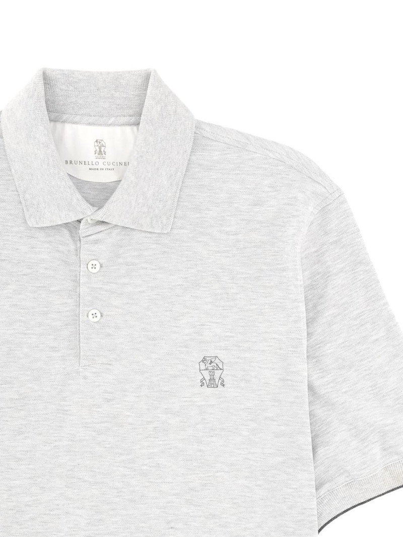 Brunello Cucinelli logo-embroidered polo shirt outlook