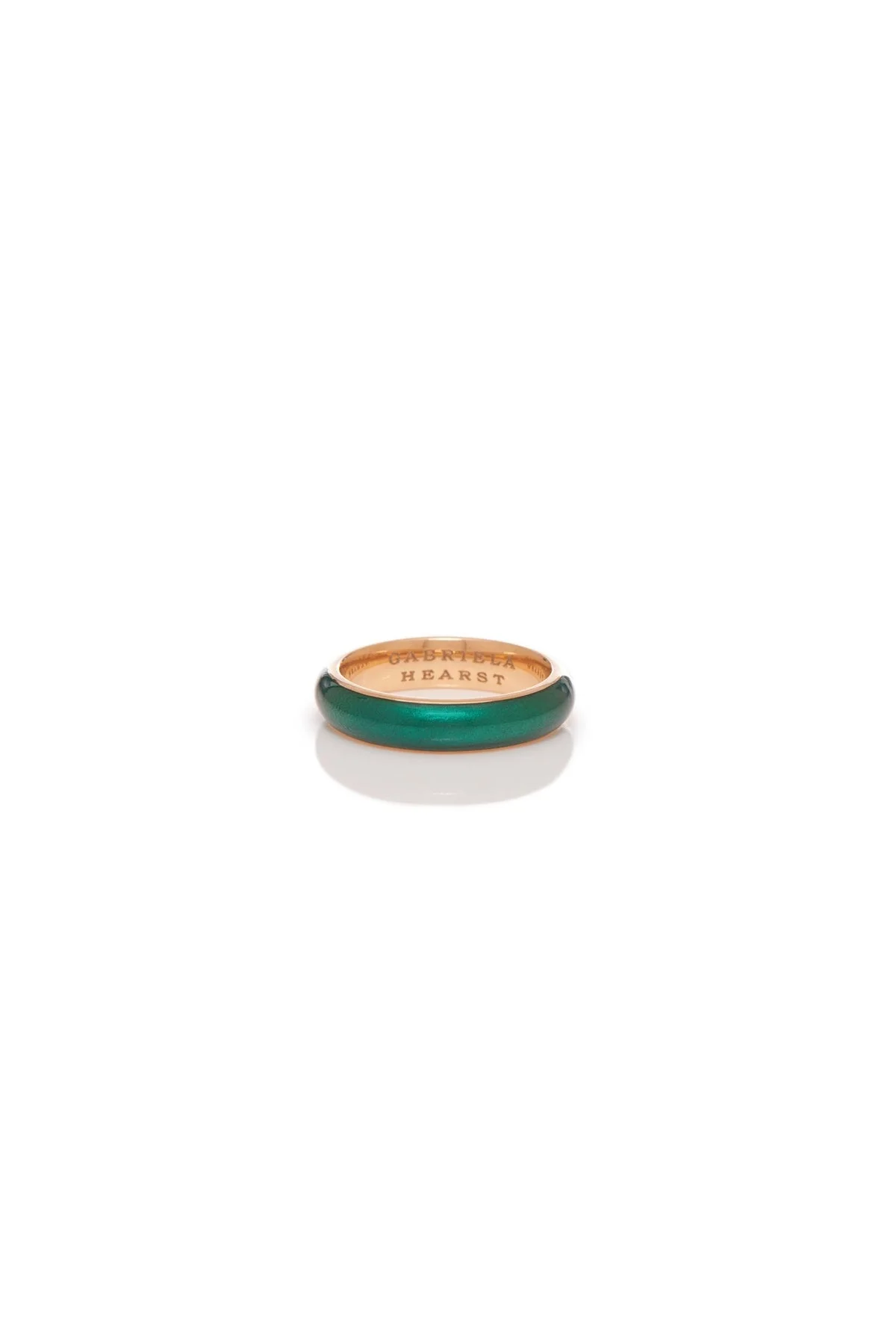 Vitreous Green Enamel & 18K Gold Ring - 1