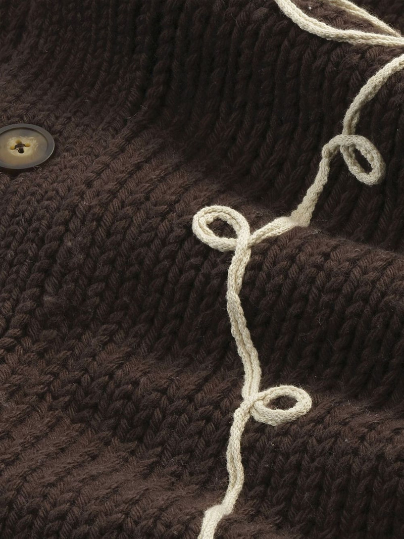 NN07 flower-embroidered button cardigan outlook