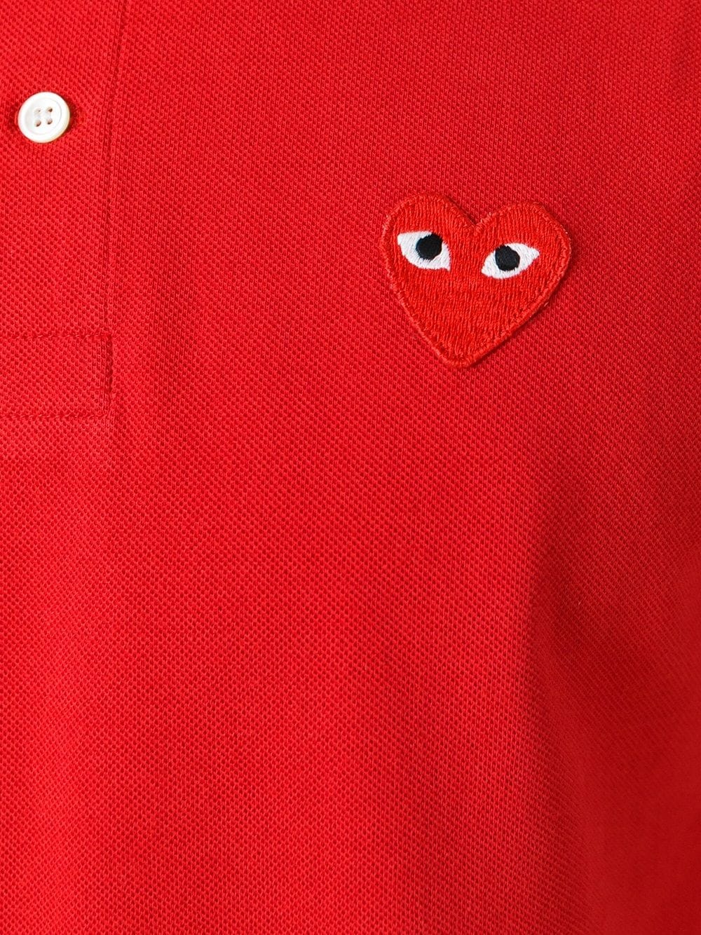 embroidered heart polo shirt - 5