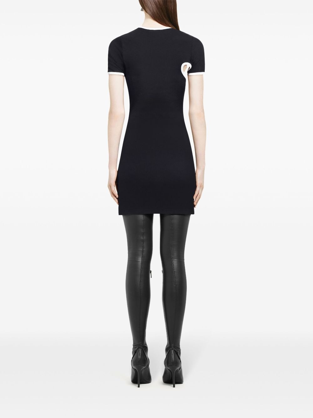 asymmetric-neck mini dress - 3