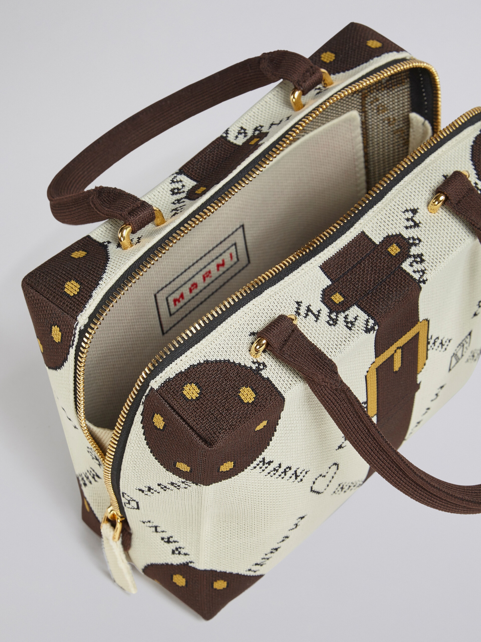 CUBIC BAG IN WHITE MARNIGRAM TROMPE-L'ŒIL JACQUARD - 4