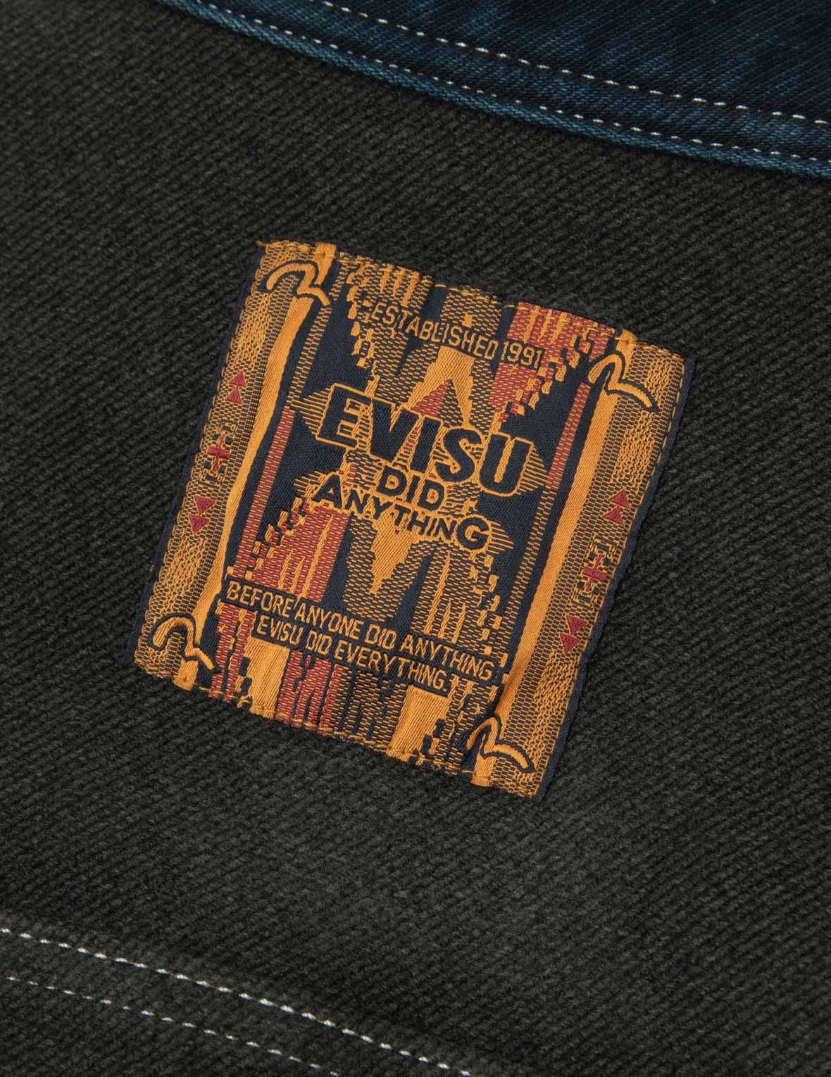 Chimayo Tapestry and Seagull Print Reversible Boxy Denim Jacket - 27