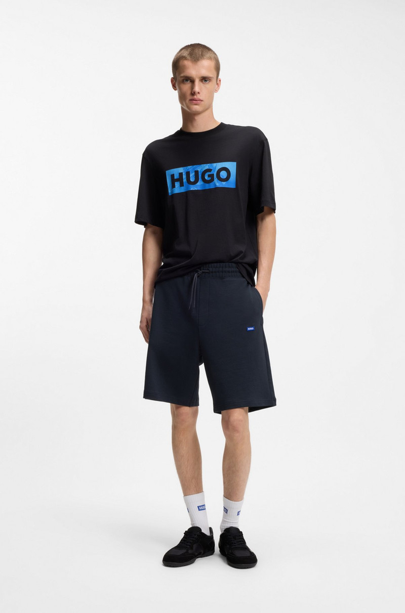 HUGO COTTON-TERRY SHORTS WITH LOGO PATCH outlook