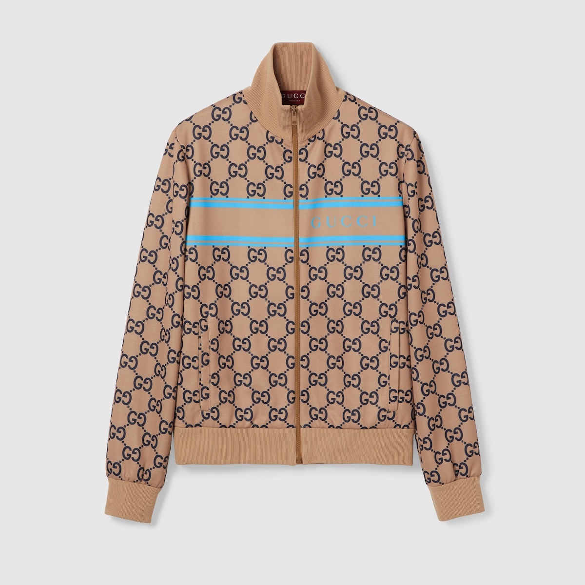 Technical jersey GG print zipped jacket - 1