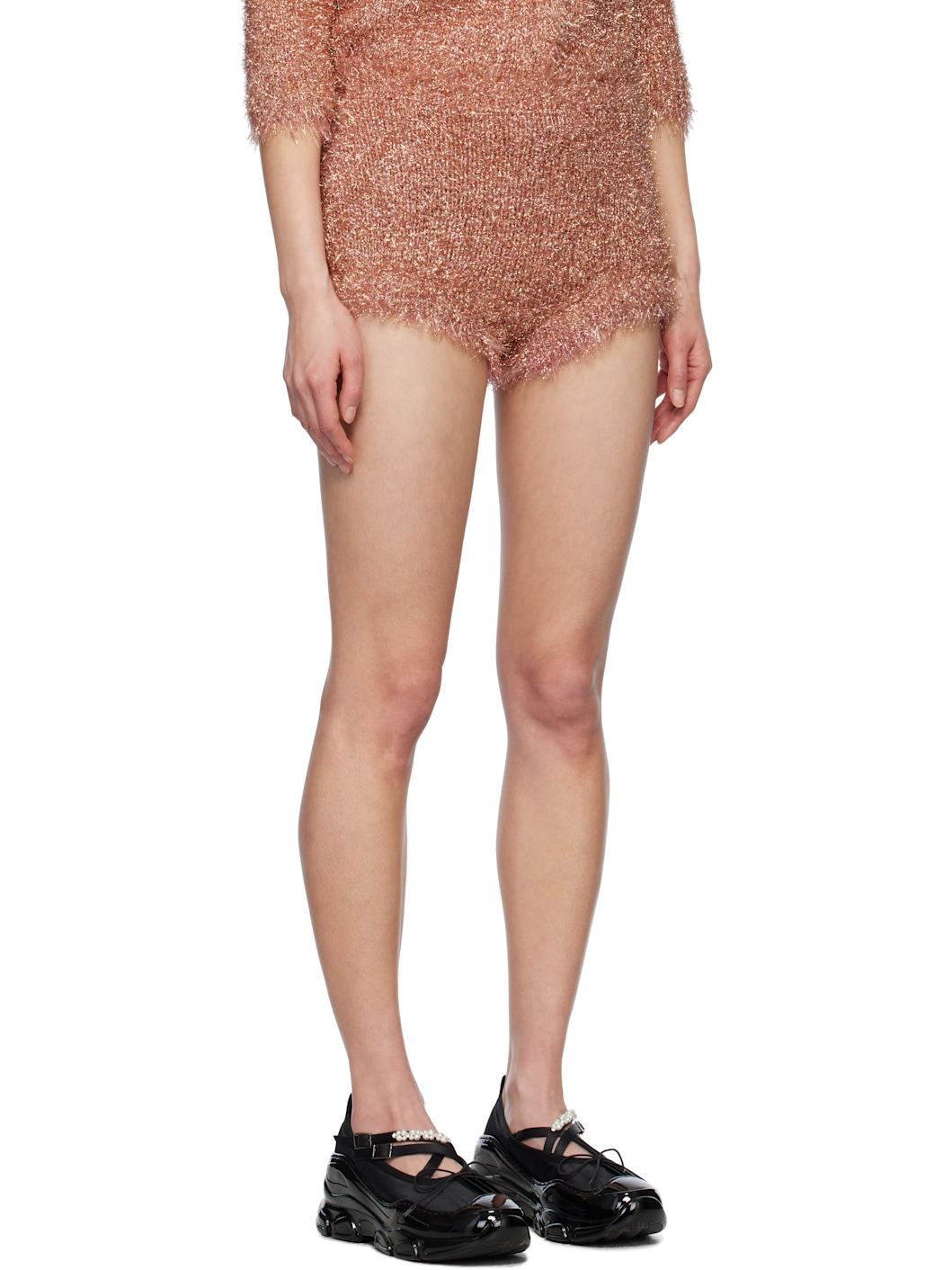 Pink Tinsel Knit Shorts - 2