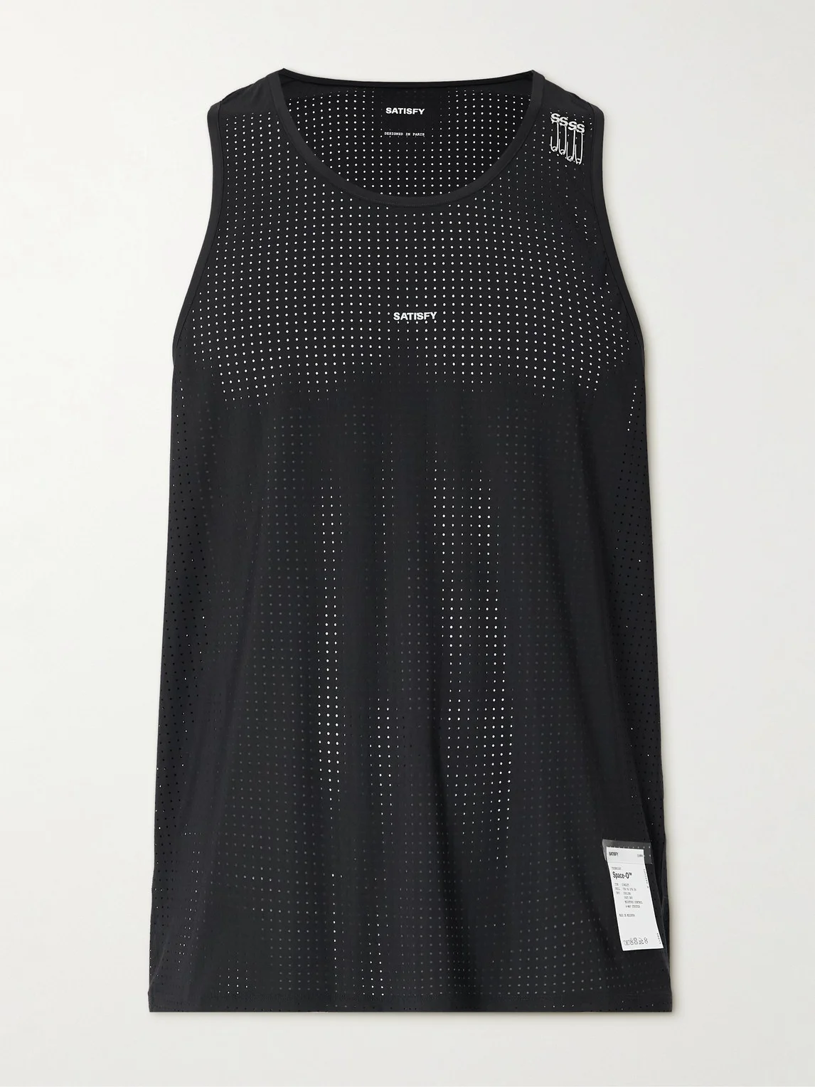 Embellished Logo-Appliquéd Space-O™ Mesh Tank Top - 1