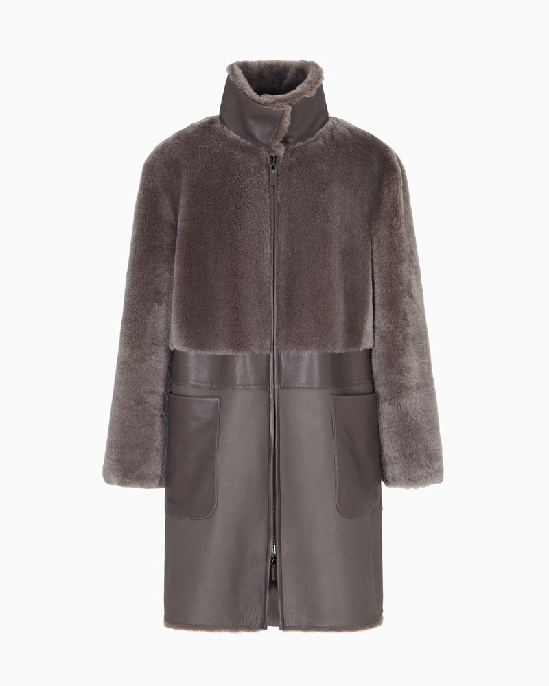 EMPORIO ARMANI ASV REVERSIBLE COAT IN SPANISH MERINO SHEARLING LAMBSKIN outlook