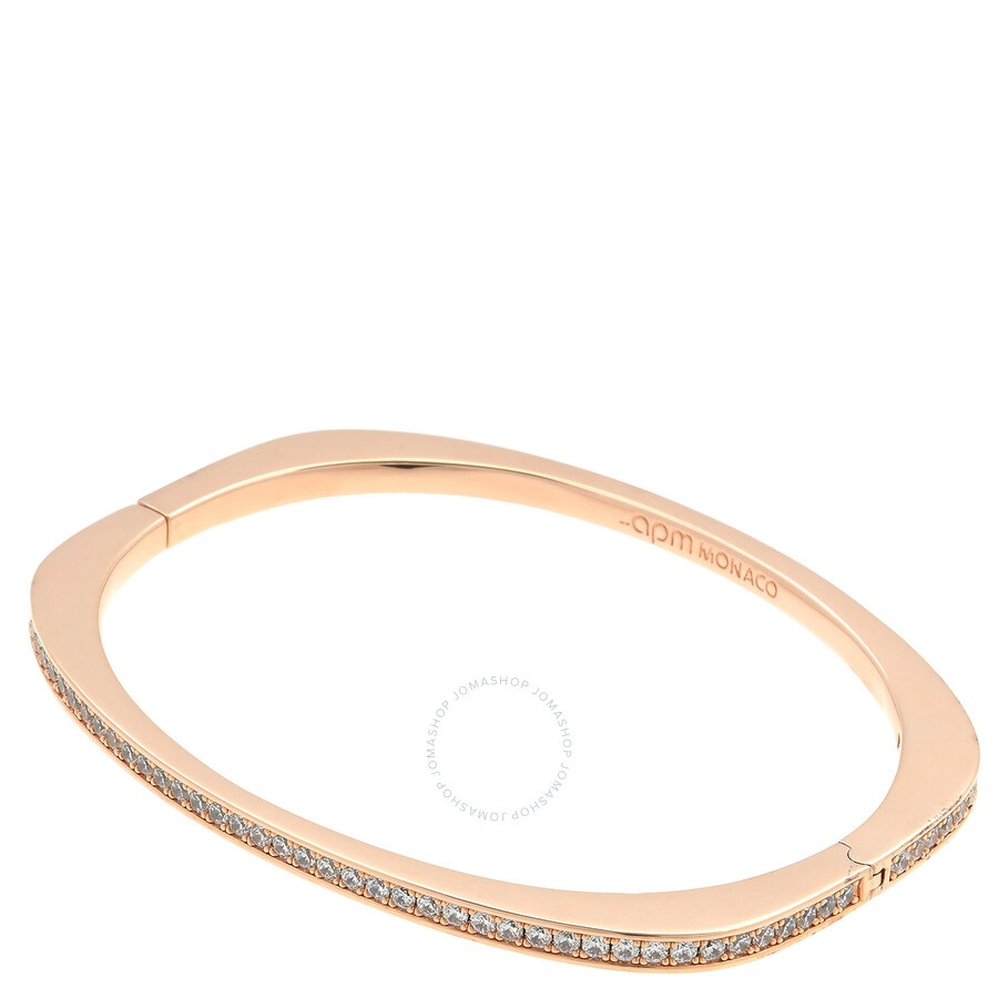 Apm Monaco - APM Monaco Rose Alloy Dainty Pave Bangle - 2