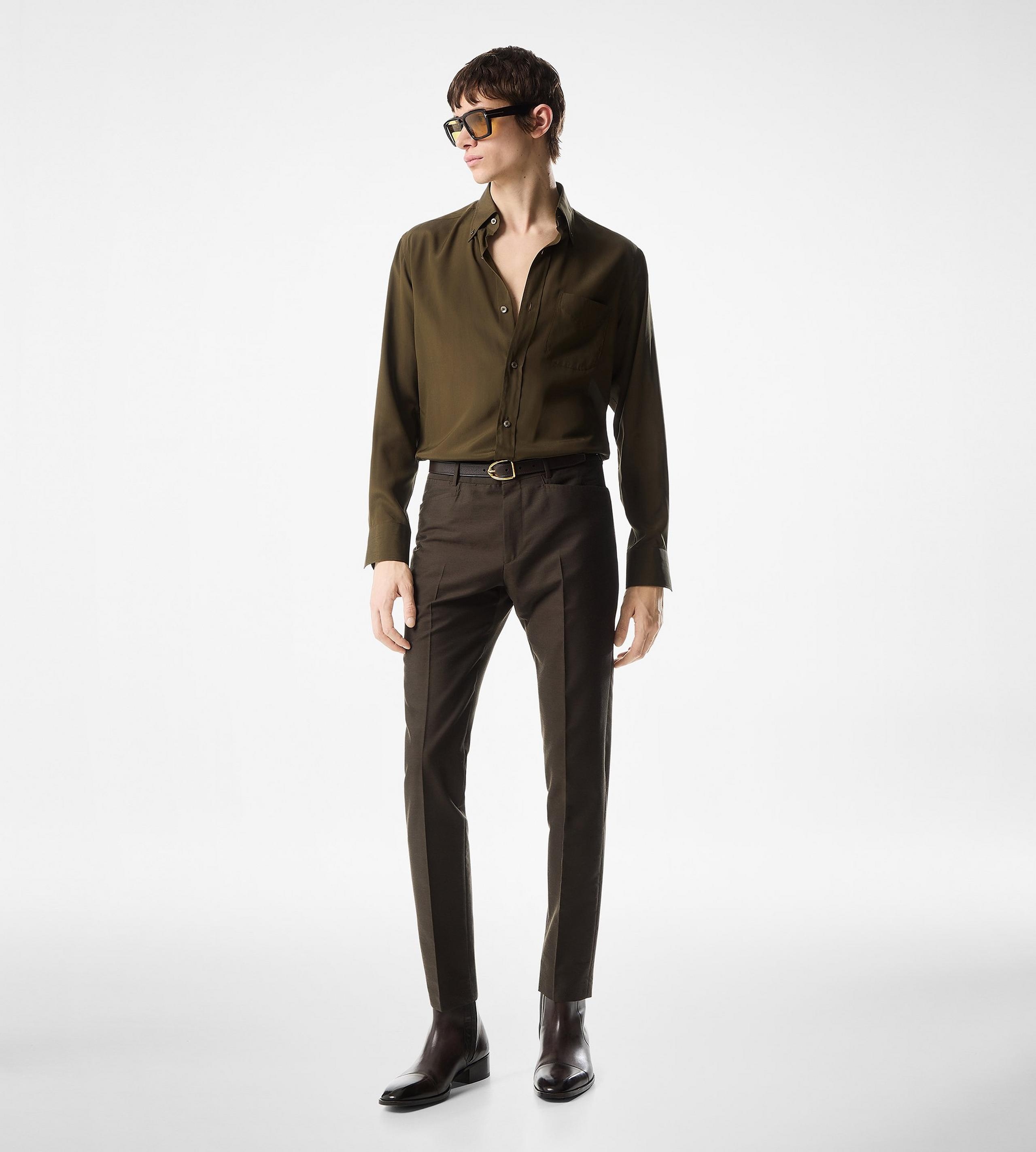 CREPE SATIN FLUID FIT SHIRT - 2