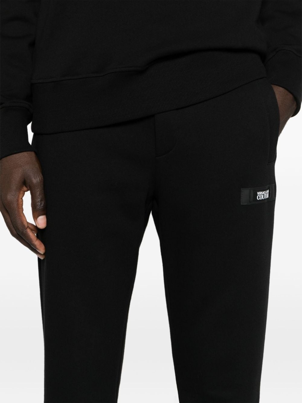 logo-patch cotton track pants - 5