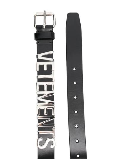 VETEMENTS Iconic logo-lettering leather belt outlook