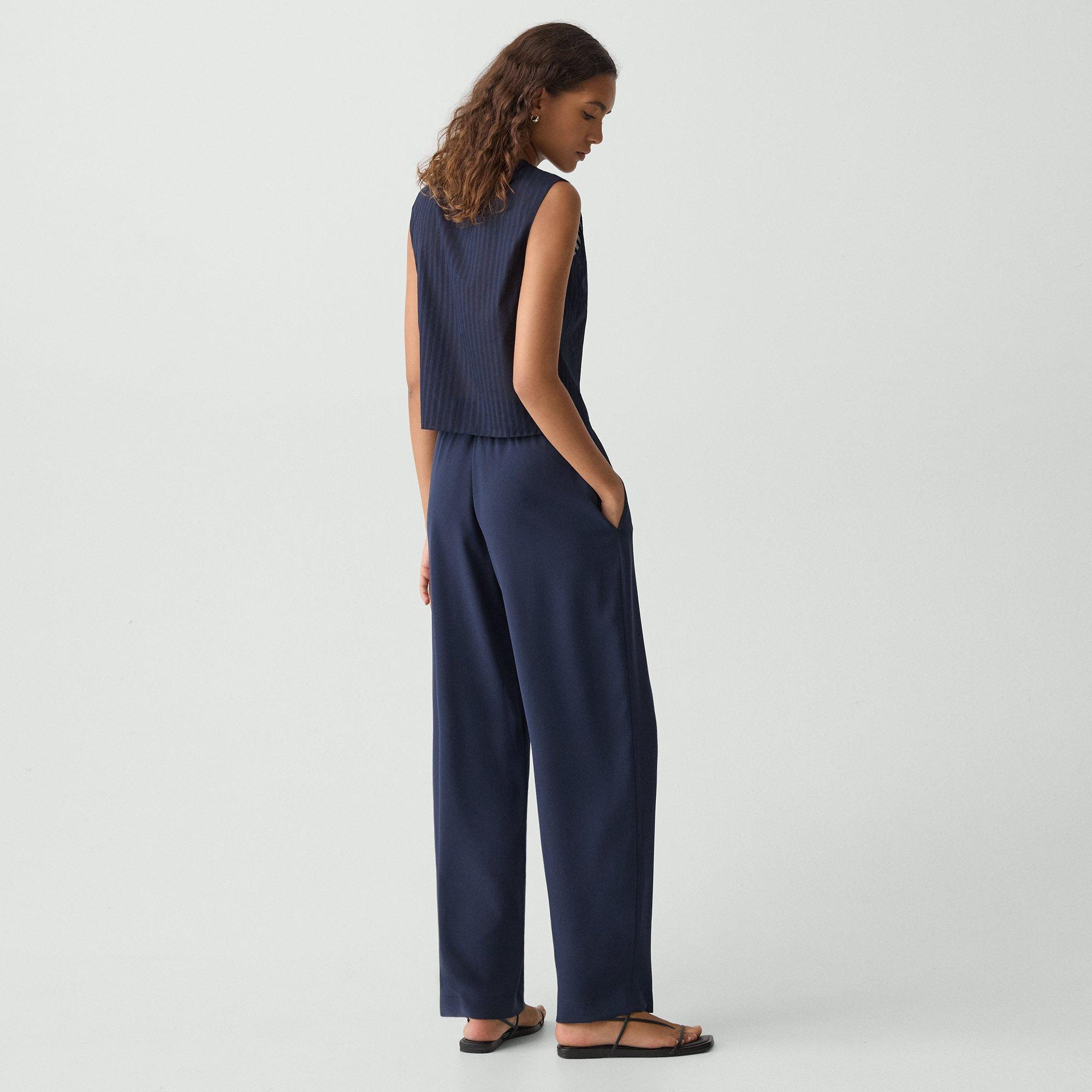 Relaxed Pull-On Pant in Satin Crepe - 4