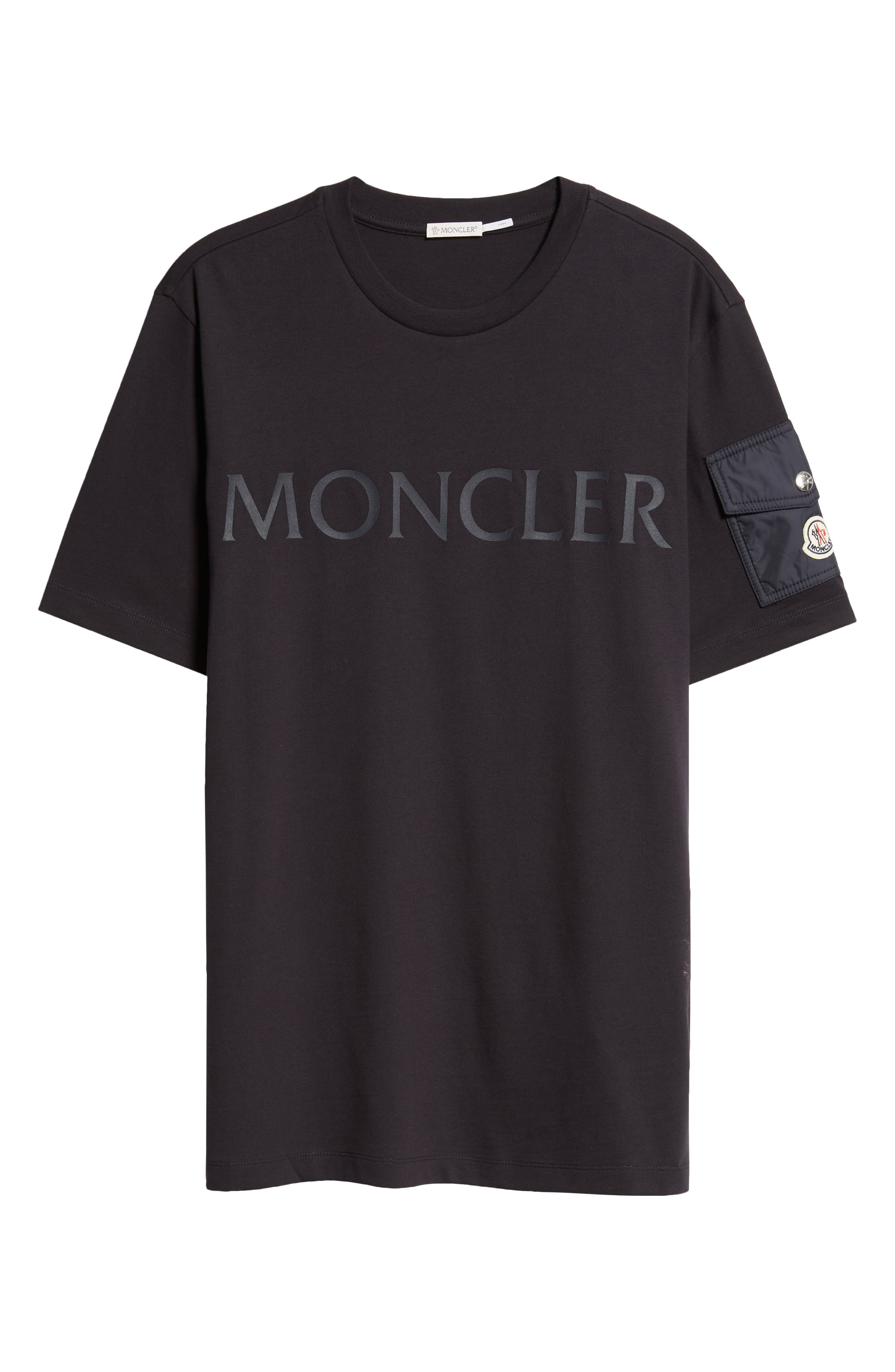 Moncler Logo Pocket Cotton T-Shirt in Navy at Nordstrom - 5