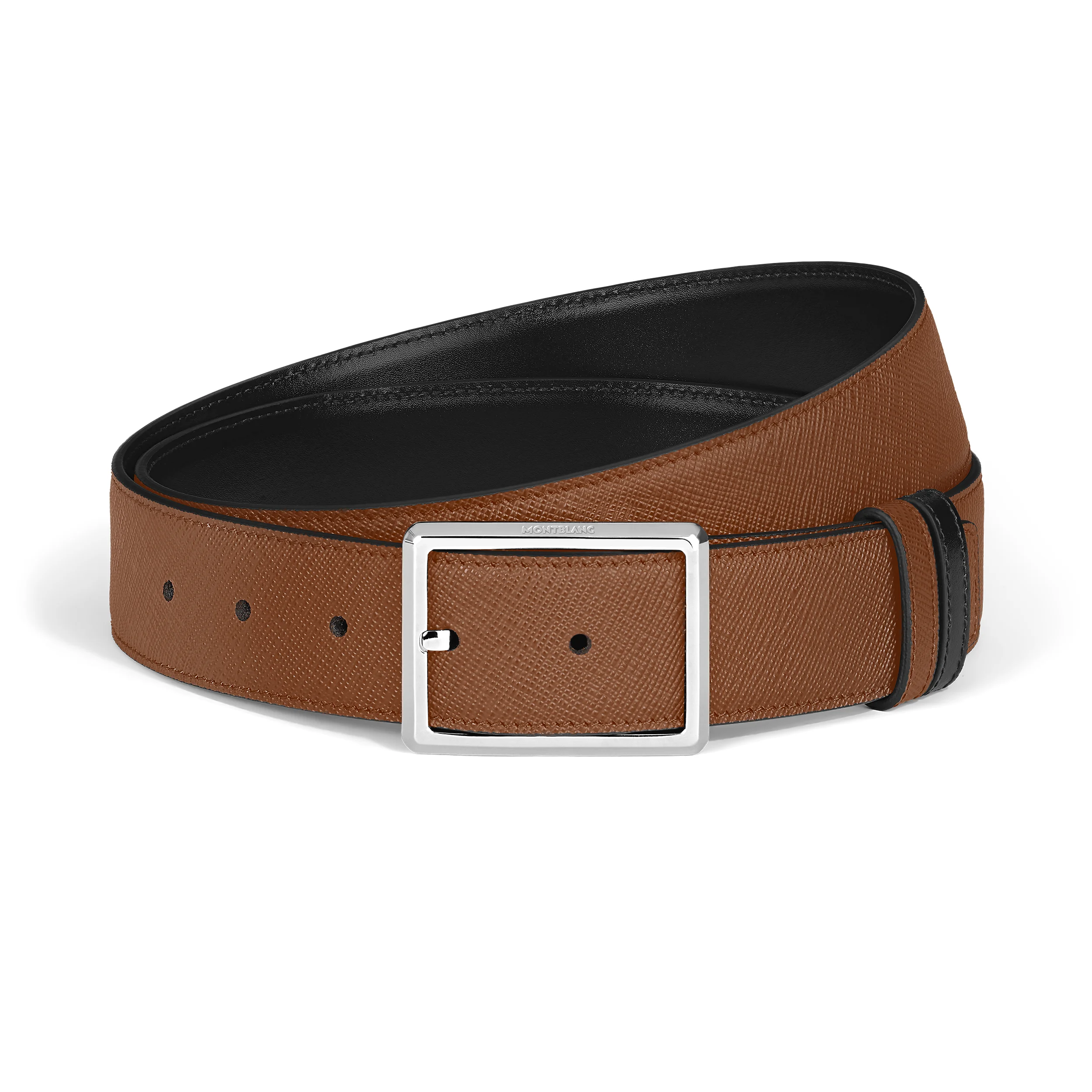 35 MM REVERSIBLE BELT IN SARTORIAL LEATHER WITH RECTANGULAR BUCKLE - 1