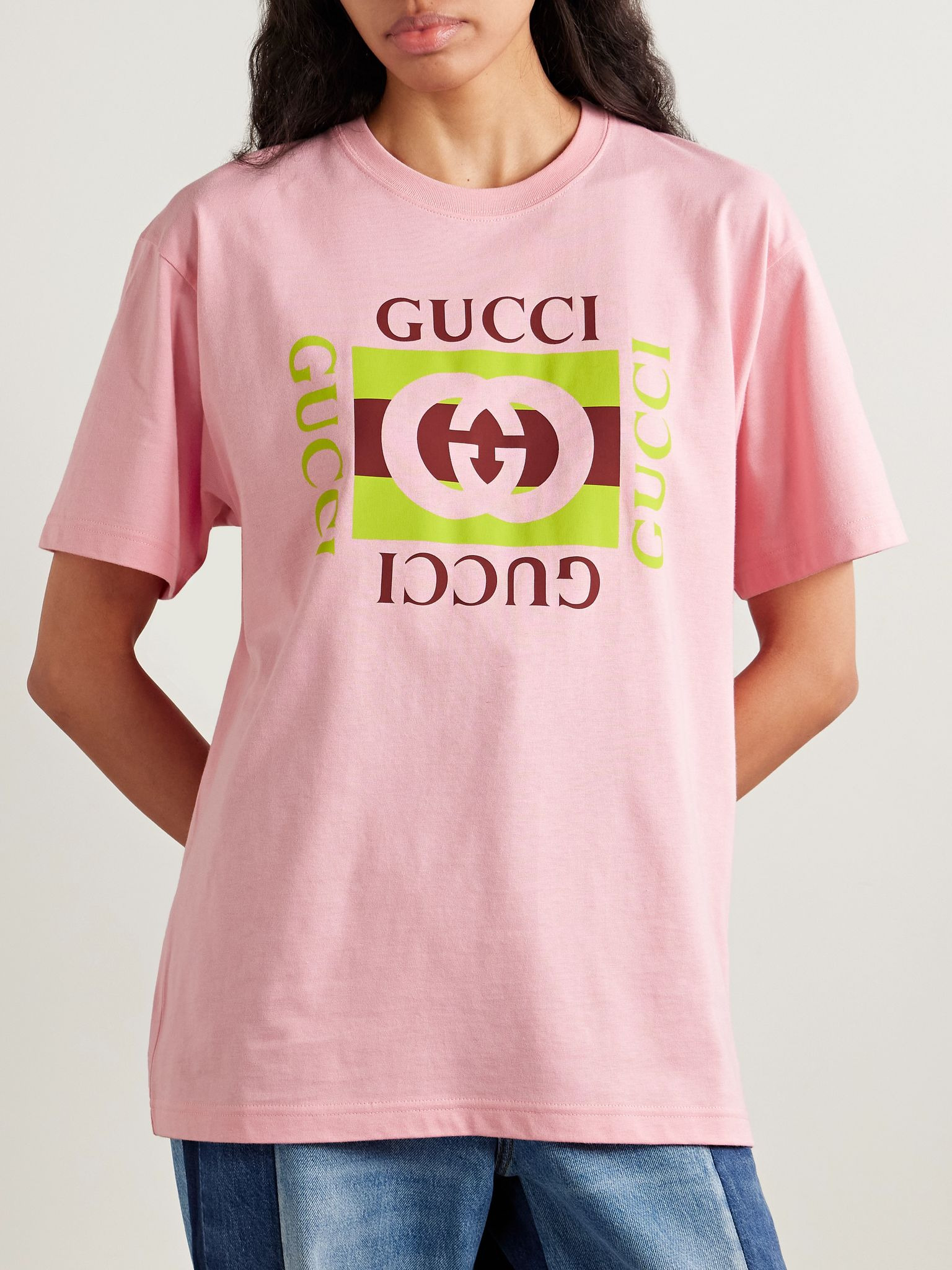 Oversized printed cotton-jersey T-shirt Pink - 3