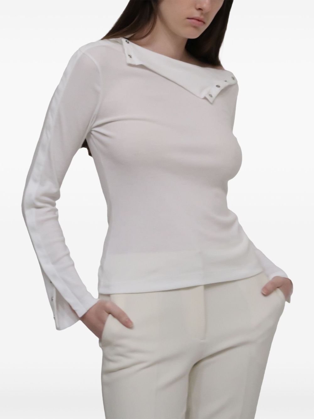 snap turtleneck top - 4