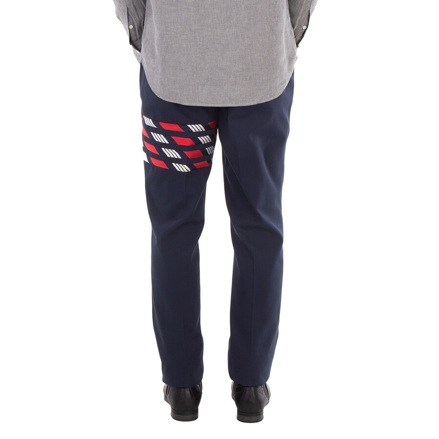 Thom Browne Men's Blue Cotton 4-Bar Chino Trouser - 5