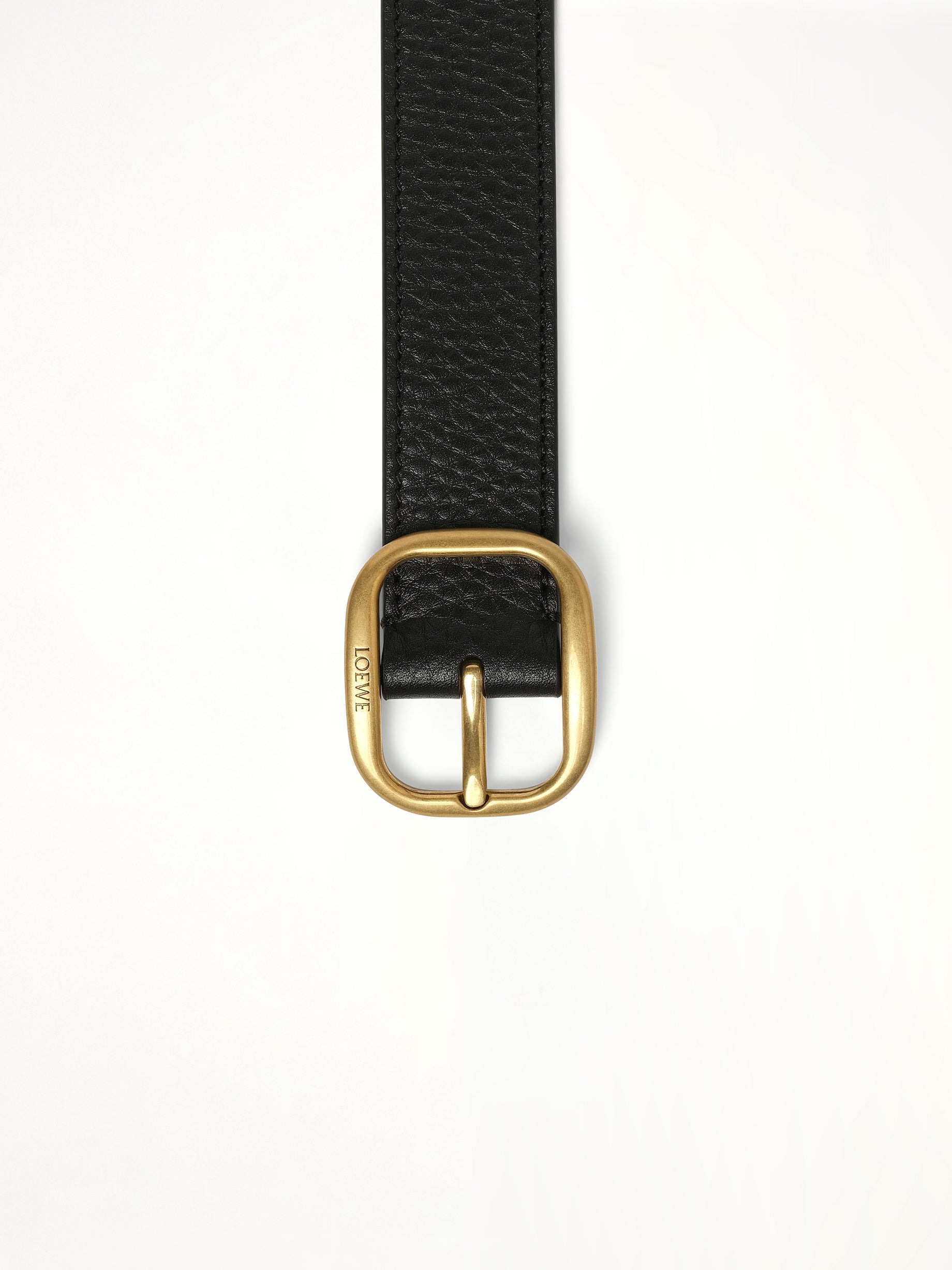 Rounded Soft 3cm Belt in Black/Gold - 2
