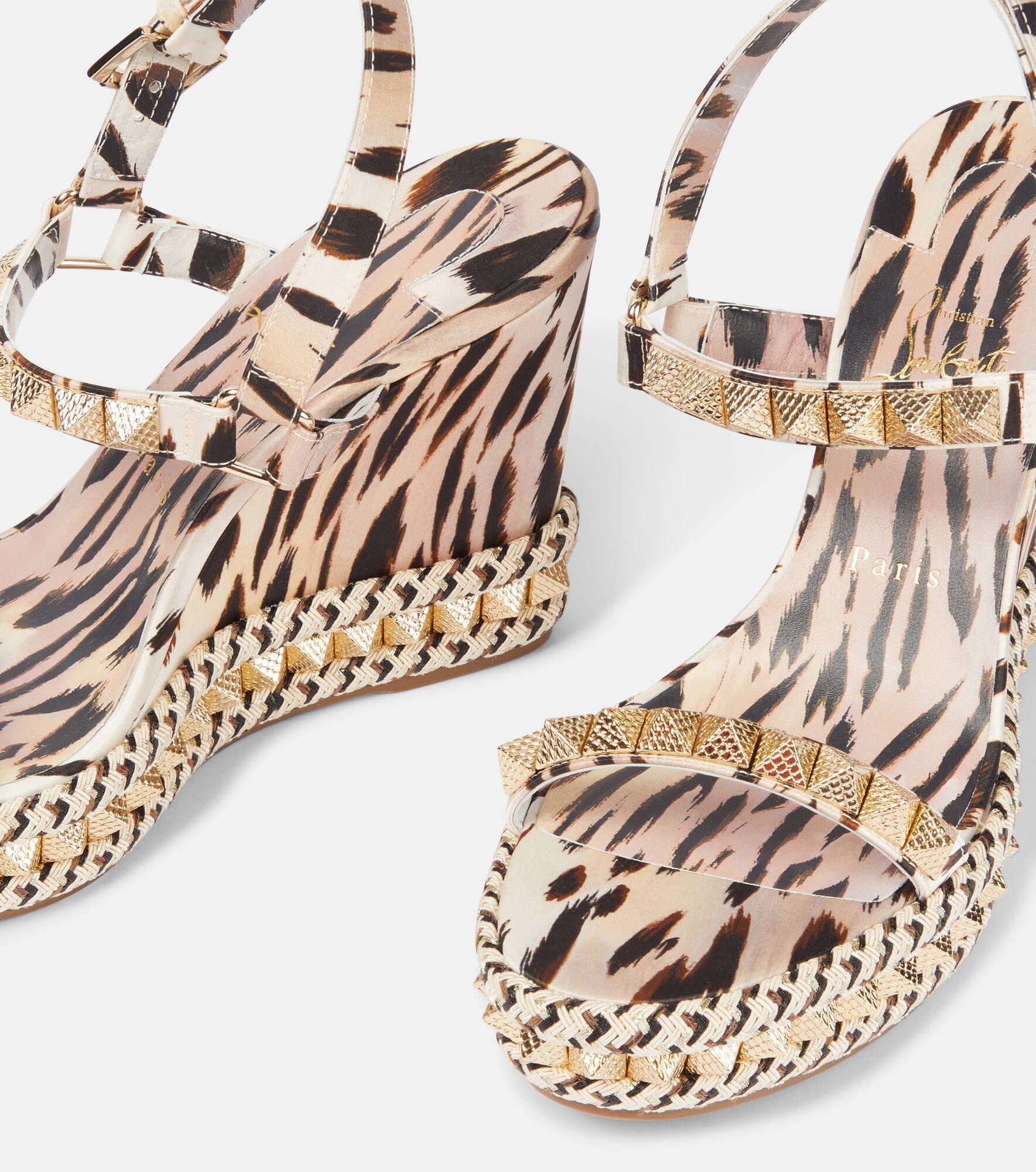 Pyraclou 110 leopard-print satin espadrilles - 5