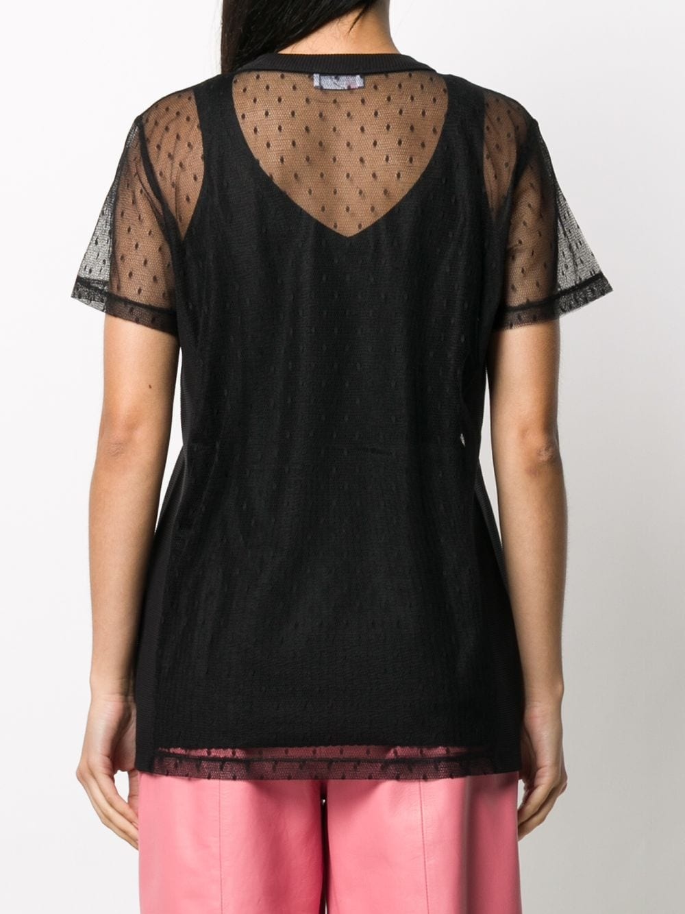 polka-dot sheer T-shirt - 4