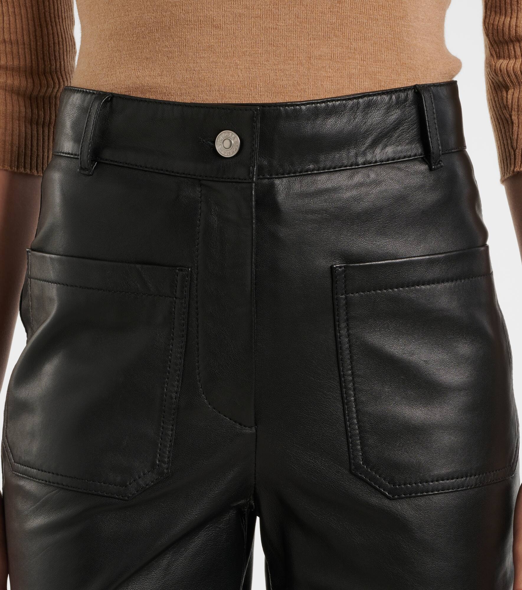 Alina high-rise leather bootcut pants - 4