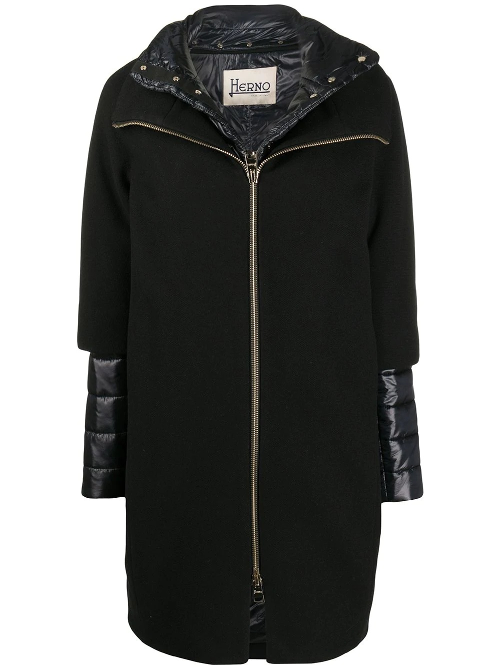 layered padded detail coat - 1