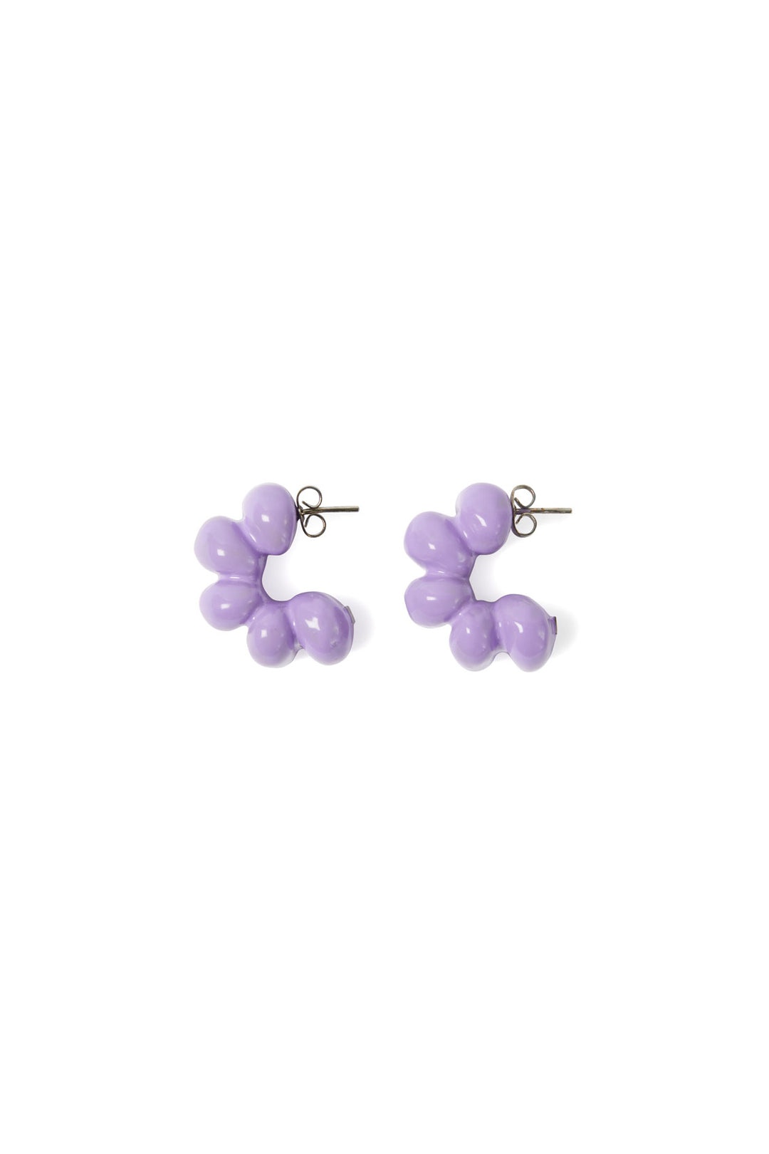 PUFFY EARRINGS / lilac - 1