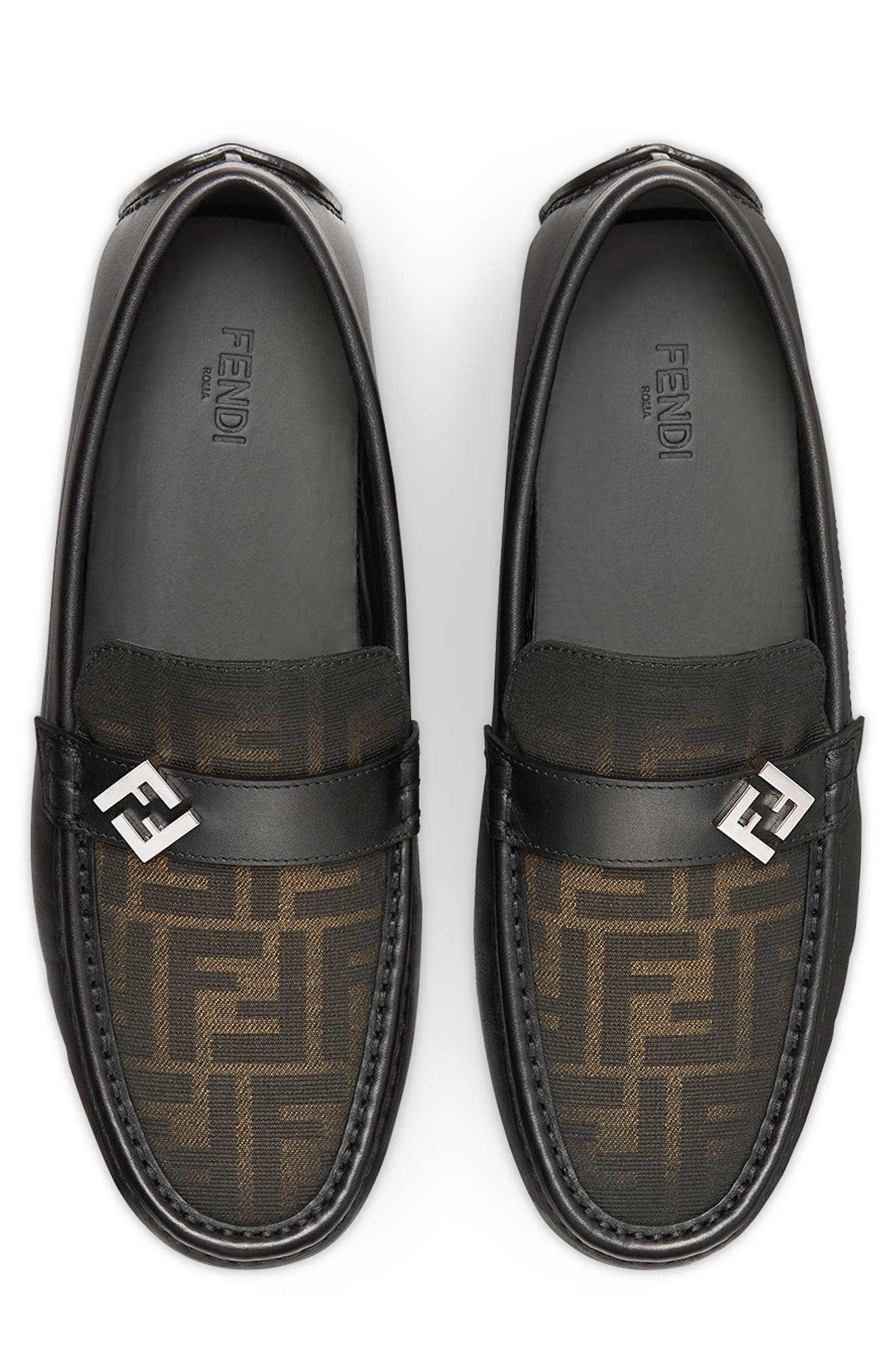 Fendi FF Square Driving Loafer in Tobacco/Nero at Nordstrom - 3