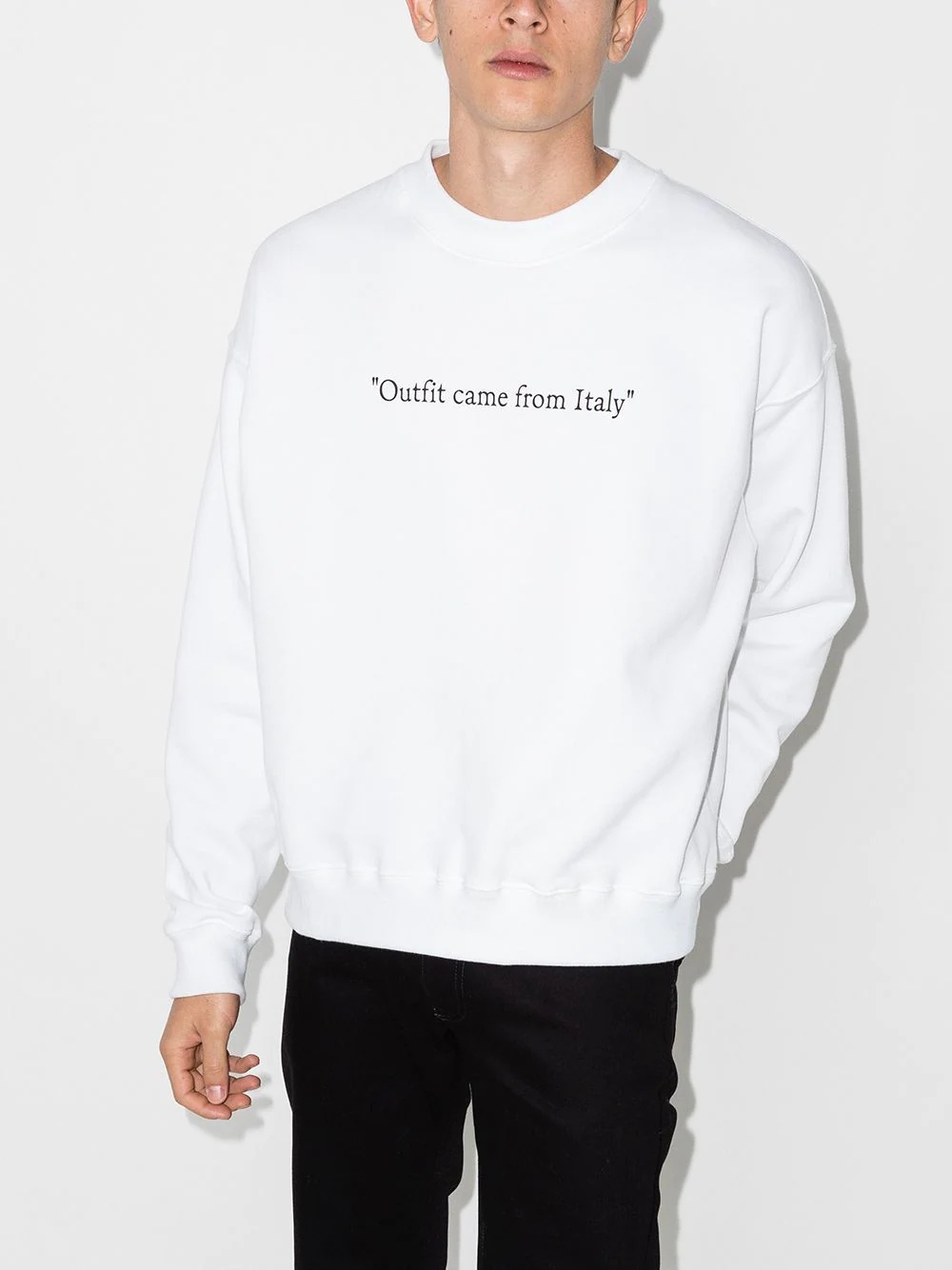 Quote motif crew-neck sweatshirt - 2