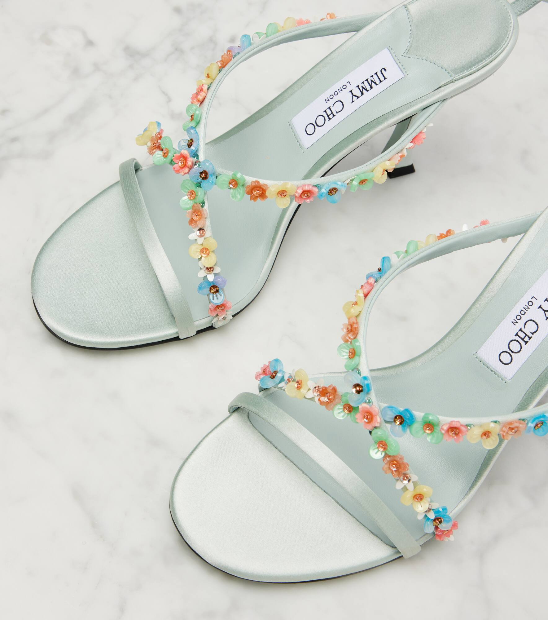 Blanche 90 floral satin sandals - 5