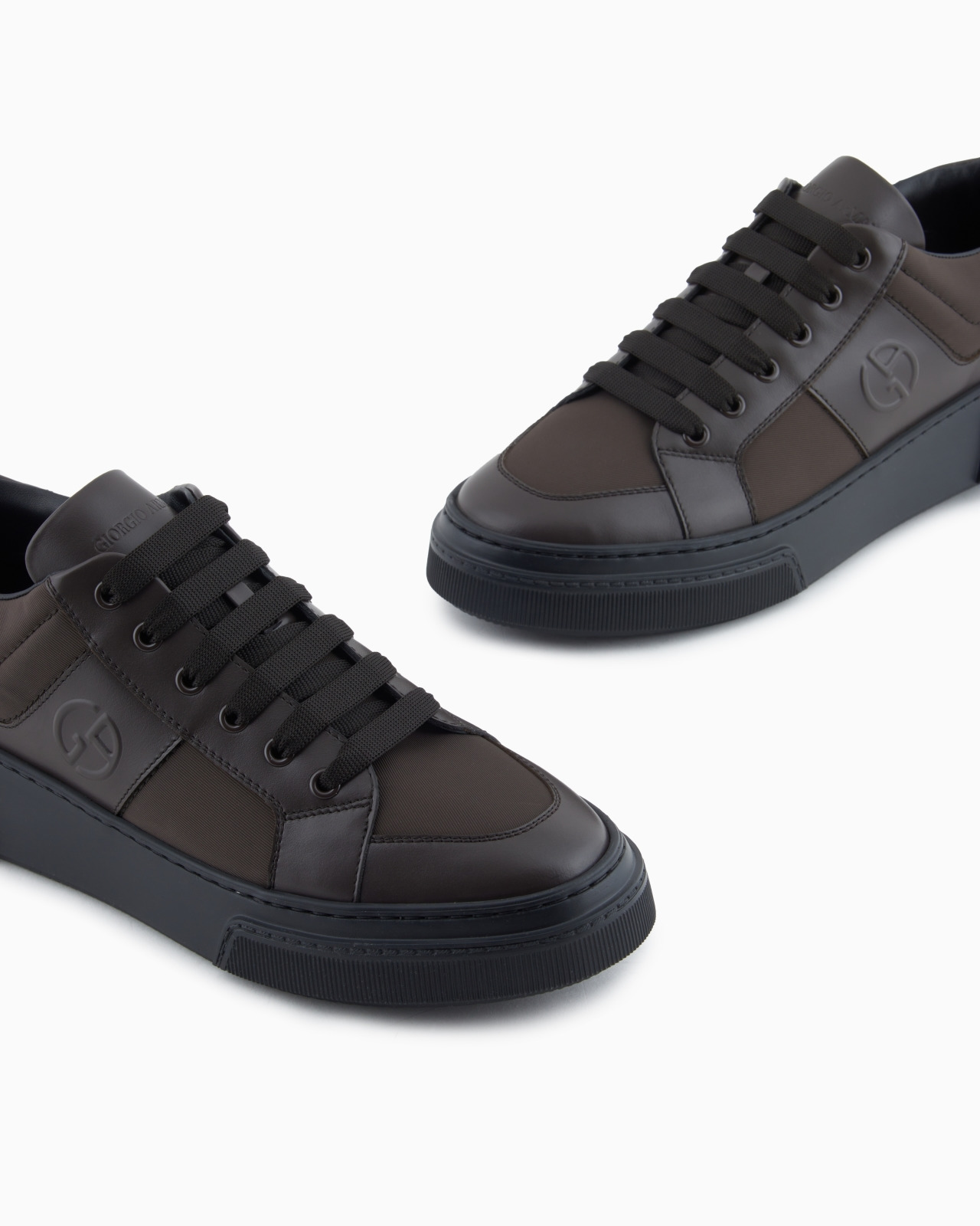 LEATHER AND FABRIC SNEAKERS - 5
