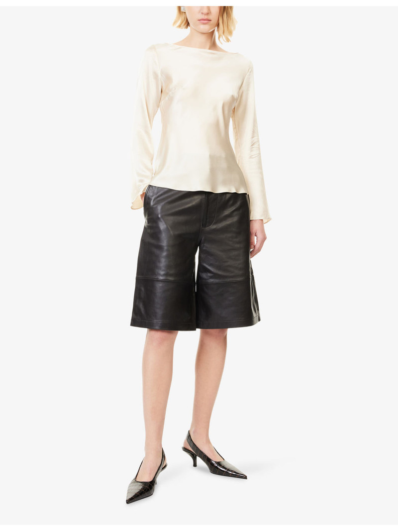 Reformation Marlow Boat-Neck Silk Top outlook