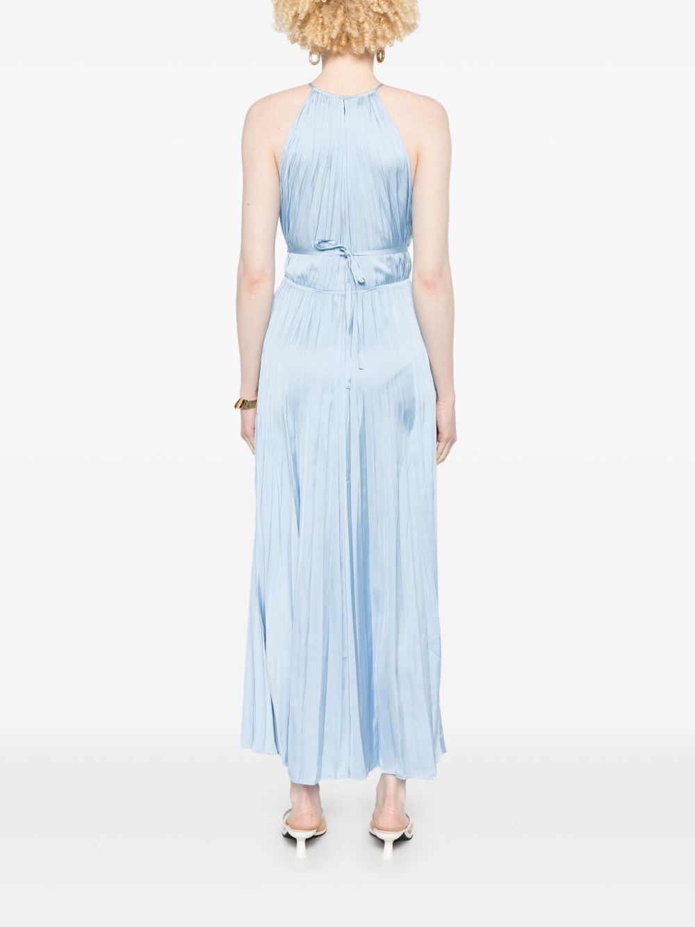 plissé-effect maxi dress - 4