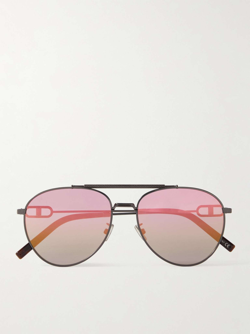 Dior CD Link R1U Aviator-Style Gunmetal-Tone Sunglasses outlook