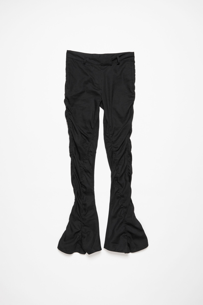 Fluid linen trousers - Black - 1