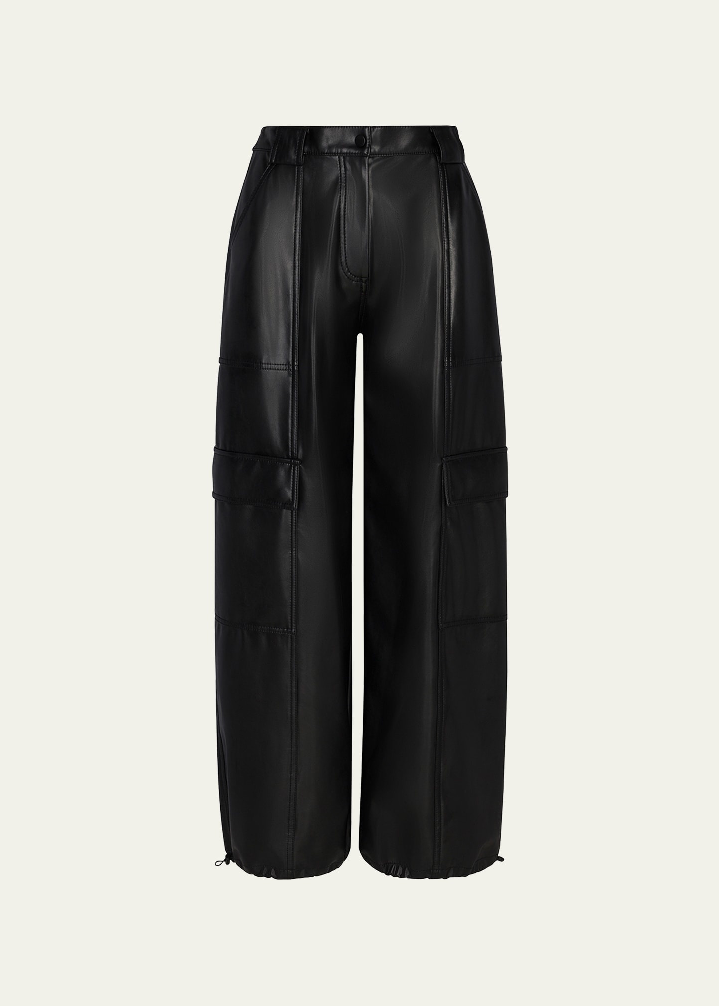 Luxe Vegan Leather Cargo Pants - 1
