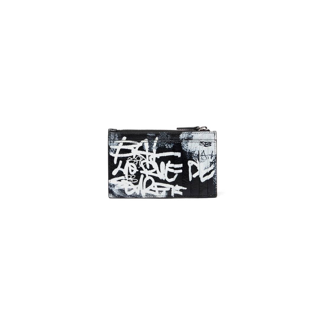 Men's Cash Large Long Coin And Card Holder Graffiti in Black - 2