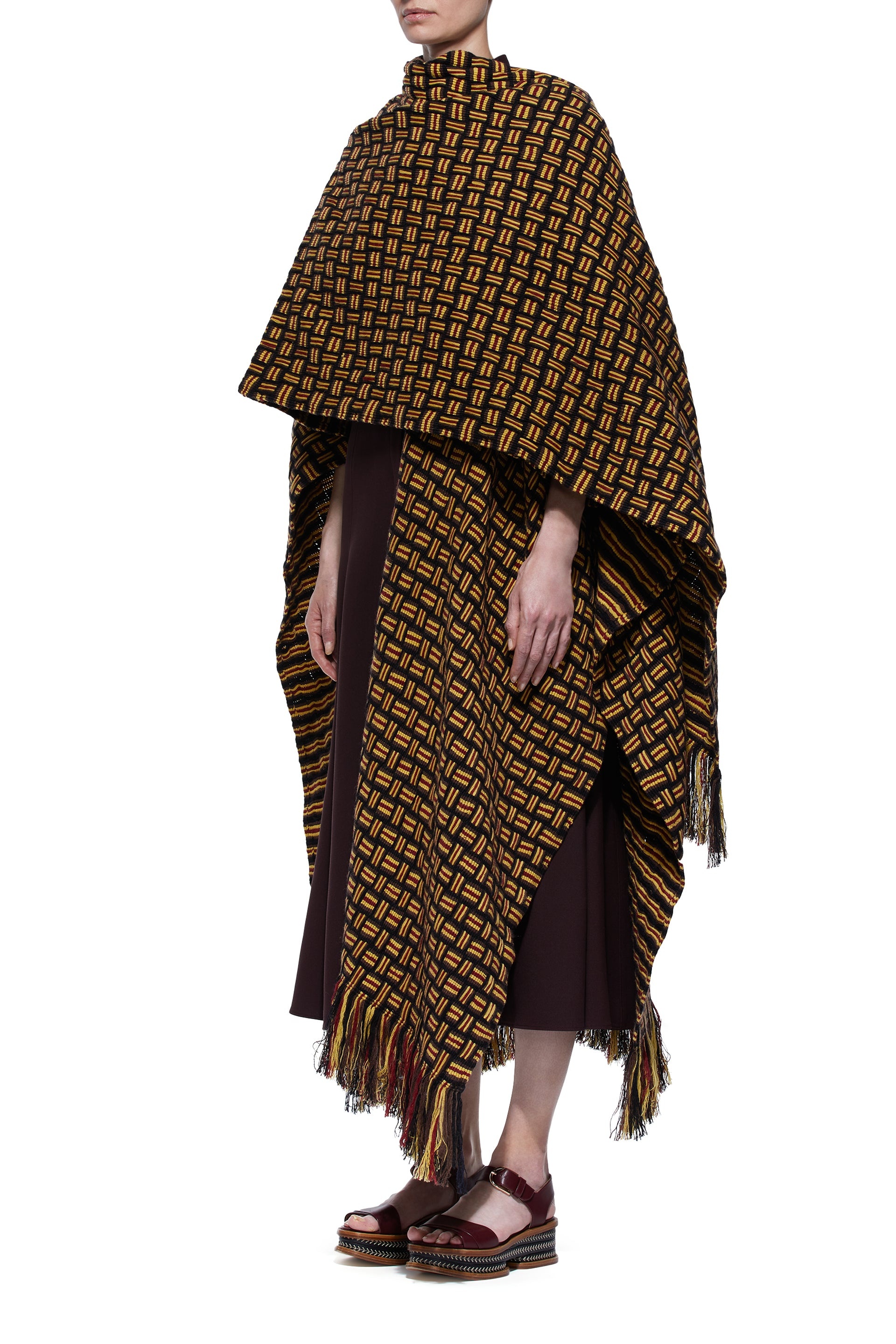 Gasly Rhuana Poncho in Multi Stripe Cashmere - 4