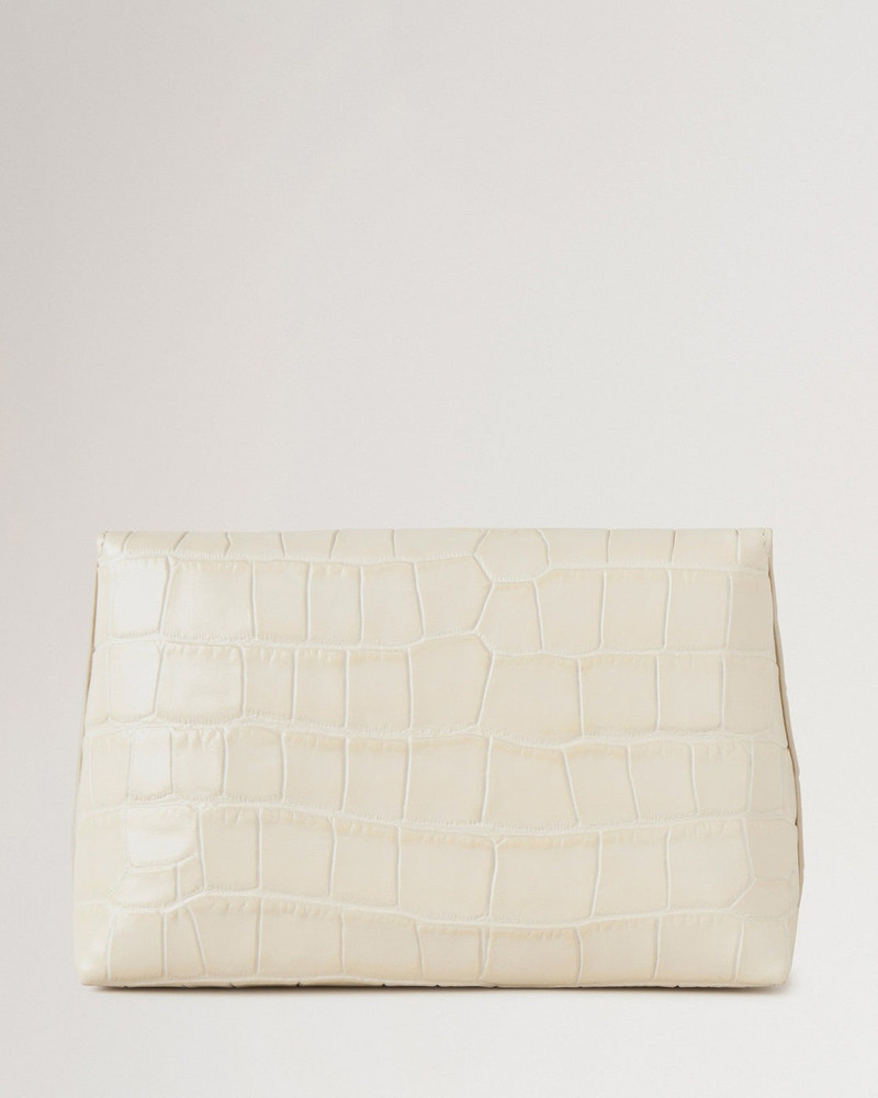 Mulberry Darley Cosmetic Pouch Eggshell Shiny Small Croc outlook